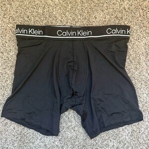 Calvin Klein Men's Black Boxer Briefs with Logo Waistband